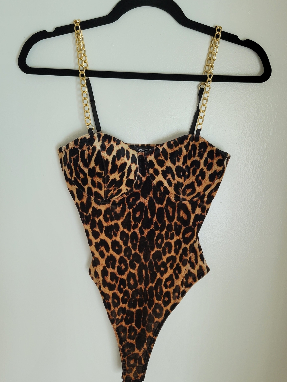 Leopard Print Corset Thong Bodysuit